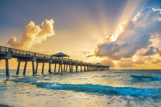 Glorious Golden Sunrise Juno Beach Pier